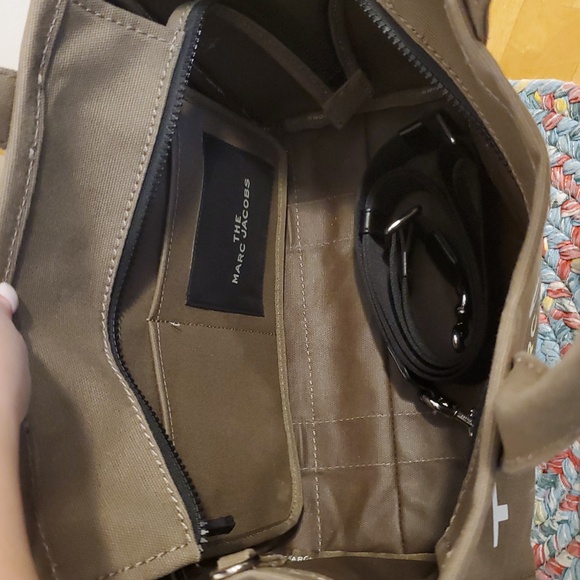 Marc Jacobs THE TOTE Bag, Size Medium in Slate Green Canvas - Picture 15 of 16